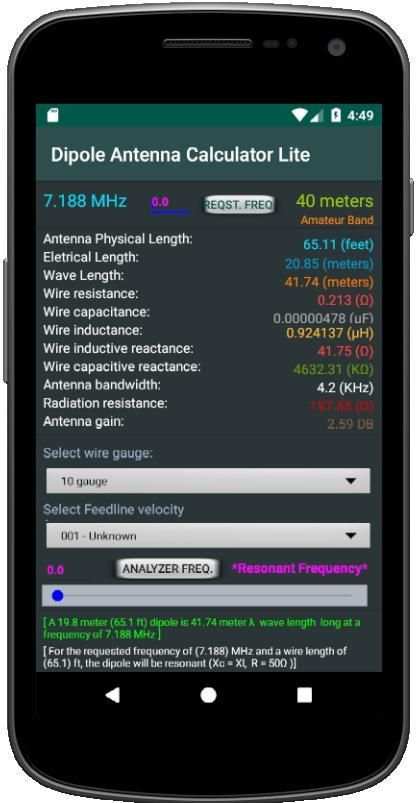 Dipole Antenna Calculator Lite screenshot 2