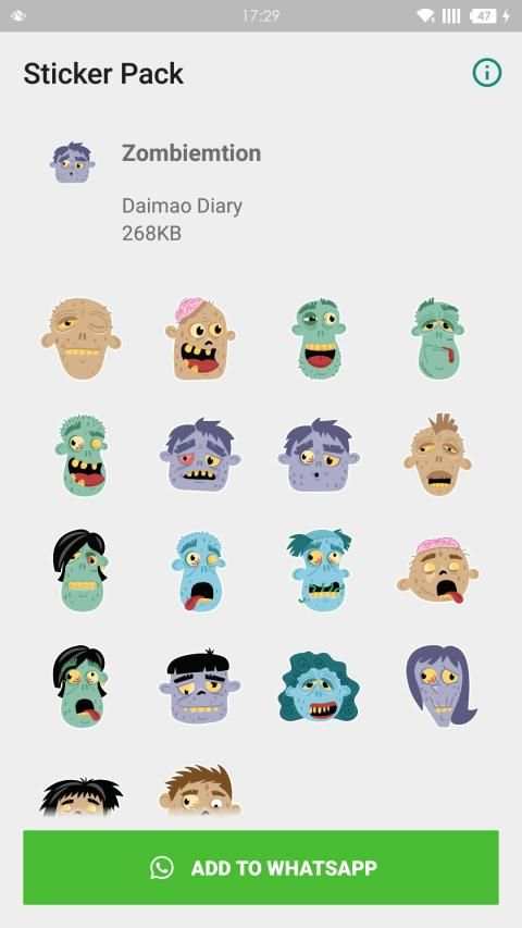 WAStickerApps - Zombiemtion screenshot 2