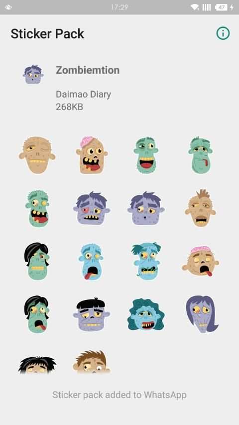 WAStickerApps - Zombiemtion screenshot 1