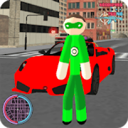 Green Stickman Rope Hero Gangstar Crime आइकन