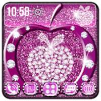 Pink Glitter Apple Theme on 9Apps