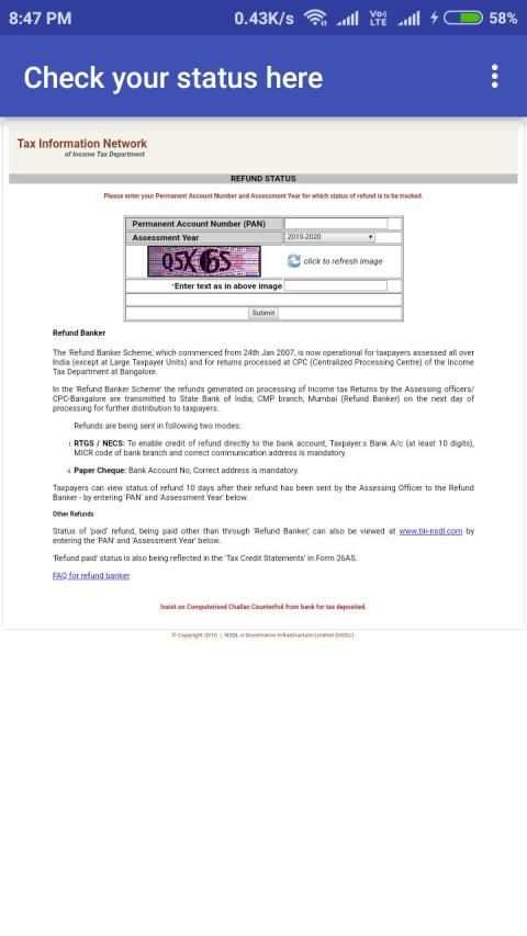 TDS Return_Check Status screenshot 2