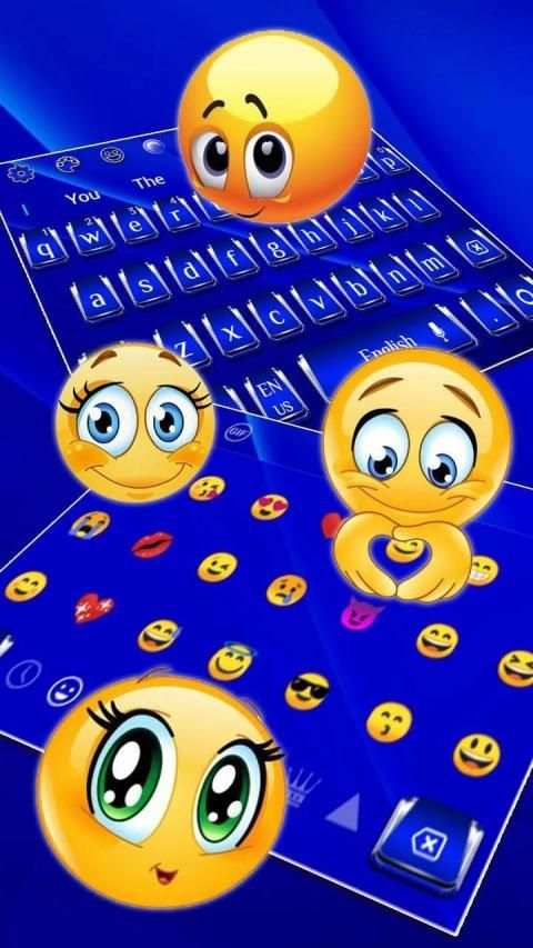 Classic Silver Blue Keyboard Theme स्क्रीनशॉट 1