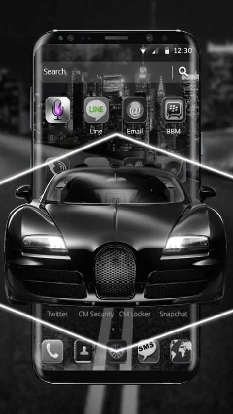 Tema Mobil Mewah Hitam screenshot 3