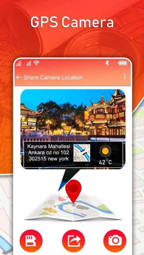 GPS Map Camera - Photo With Location स्क्रीनशॉट 1