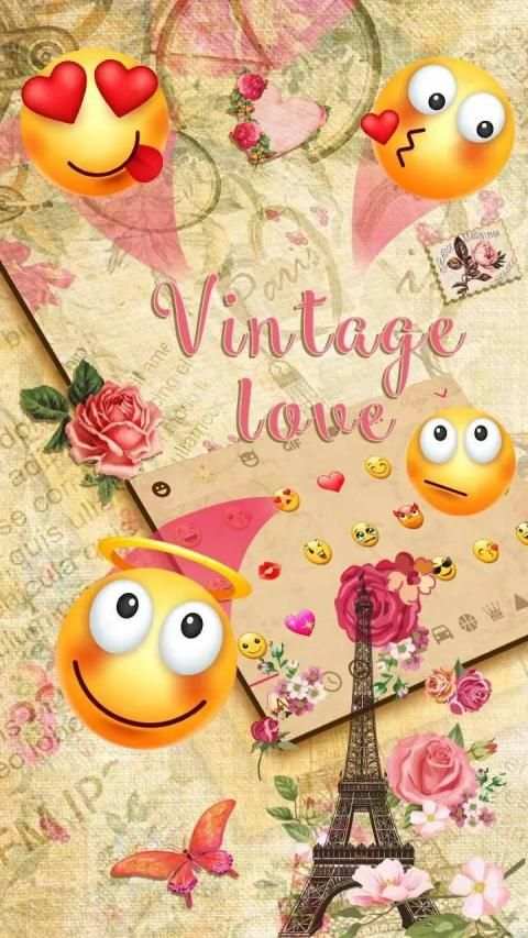 Vintage Love Keyboard Theme स्क्रीनशॉट 2