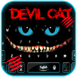 Black Devil Cat Smile Keyboard Theme आइकन