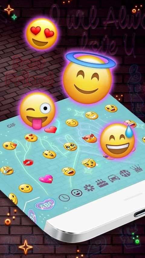 Neon Pink Promise Keyboard Theme स्क्रीनशॉट 1