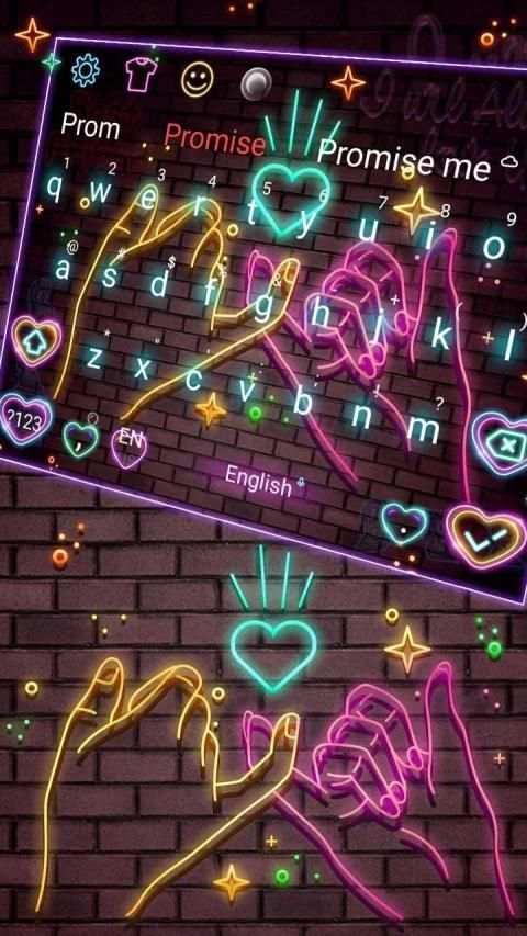 Neon Pink Promise Keyboard Theme स्क्रीनशॉट 2