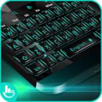 Blue Black Neon Mechanical Keyboard Theme on 9Apps