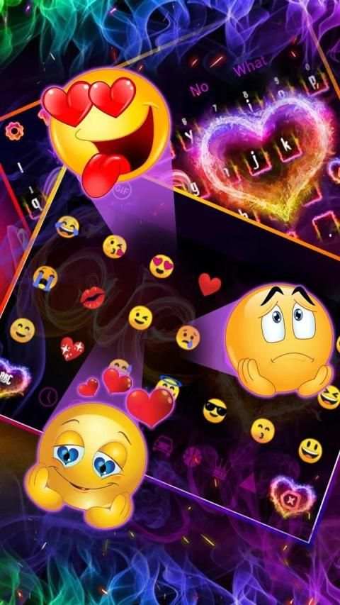 Fire Love Heart Keyboard Theme screenshot 1