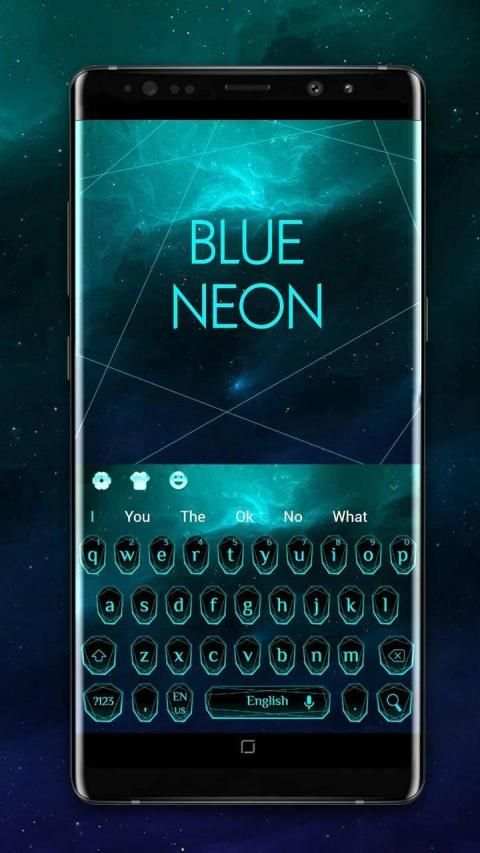 Cool Blue Neon Light Keyboard स्क्रीनशॉट 3