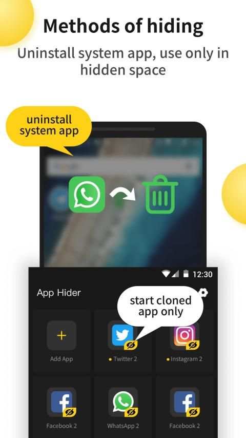 Hide apps: Hide app accounts for dual whatsapp screenshot 4