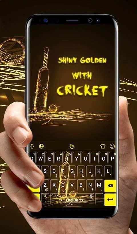 Shiny Golden Cricket Keyboard Theme screenshot 6