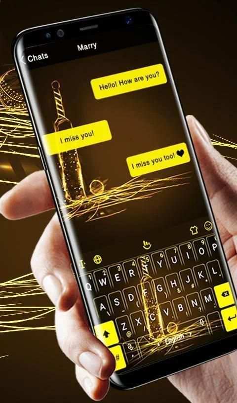 Shiny Golden Cricket Keyboard Theme screenshot 2