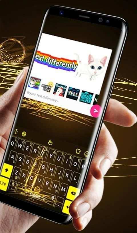 Shiny Golden Cricket Keyboard Theme screenshot 3