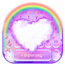ikon Galaxy Rainbow Heart Keyboard Theme