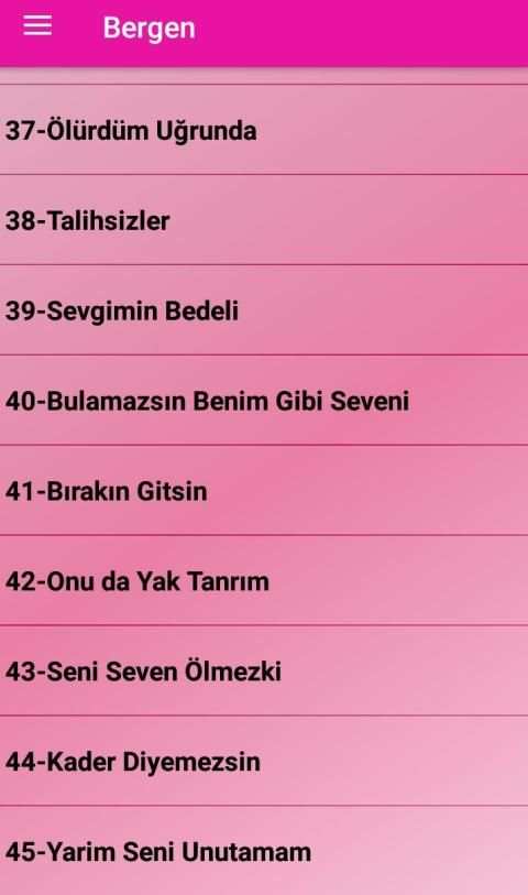 Bergen Şarkıları (İnternetsiz 45 Şarkı) screenshot 1