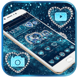 Blue diamond love heart theme आइकन