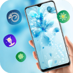 ikon Shining Flowers Butterfly Blue Turquoise theme