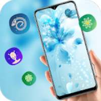 Shining Flowers Butterfly Blue Turquoise theme