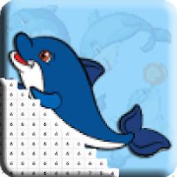 Dolphin Pixel Art Coloring By Number