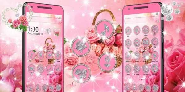 Tema Pink Rose Diamond screenshot 1