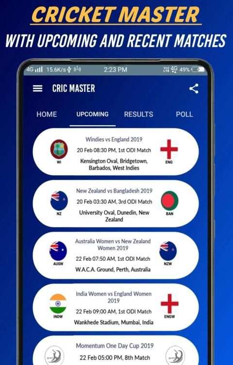 Cricket Master - Live Cricket Score स्क्रीनशॉट 4