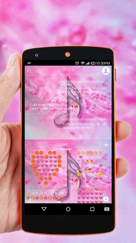 Emoji Keyboard Pink Flower screenshot 1