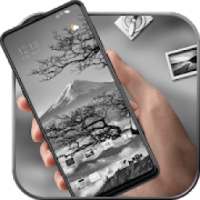 Black and white Mount Fuji landscape theme | hill on 9Apps