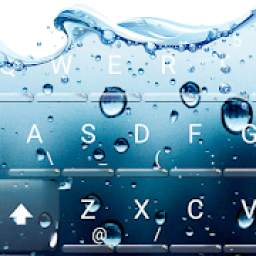 3D Blue Water Screen Droplets Keyboard Theme