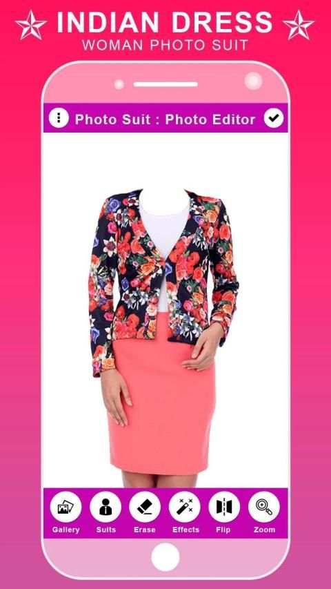 Indian Woman Dress Photo Suit screenshot 1