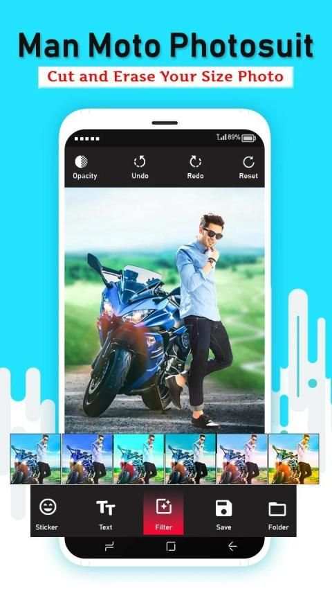 Men Moto Photo Suit screenshot 1