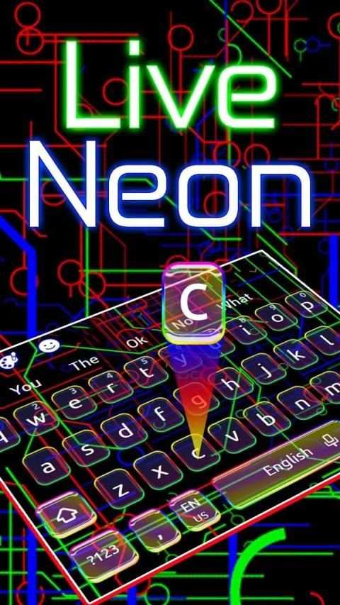 Live Neon Lines Keyboard Theme screenshot 2
