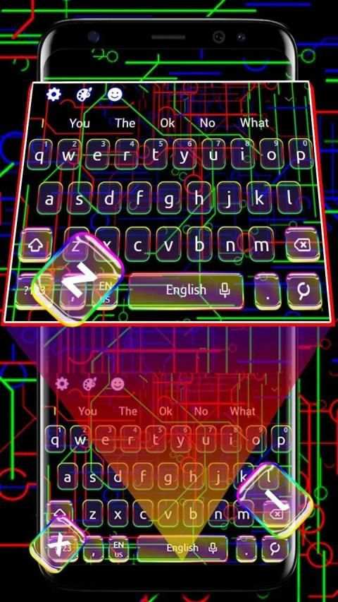 Live Neon Lines Keyboard Theme screenshot 3