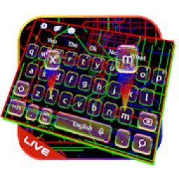 Live Neon Lines Keyboard Theme आइकन