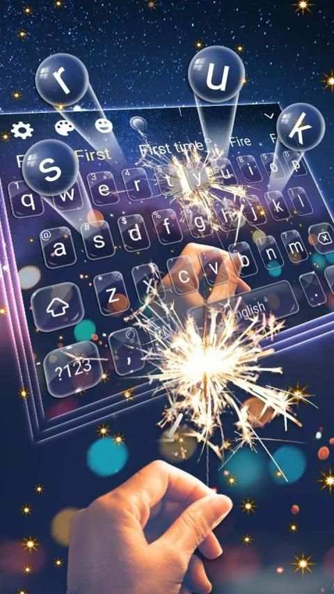 Sparkling Fireworks Keyboard स्क्रीनशॉट 2