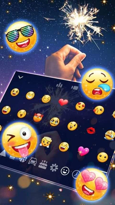 Sparkling Fireworks Keyboard स्क्रीनशॉट 1