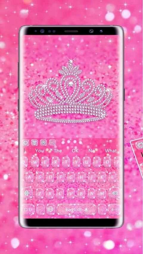 Pink Diamond Crown Keyboard स्क्रीनशॉट 3