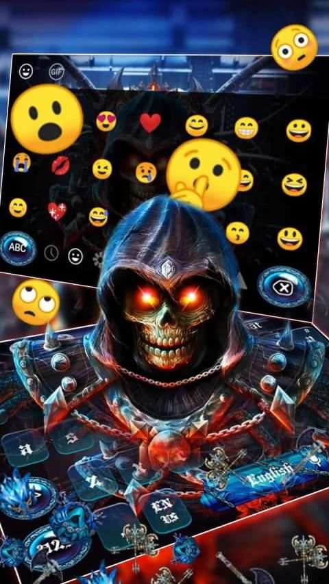 Horror Metal Skull Keyboard Theme screenshot 1