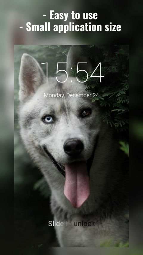 Siberian Husky Lock Screen स्क्रीनशॉट 20