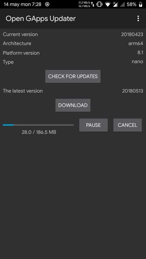 Open GApps Updater [ROOT] स्क्रीनशॉट 2