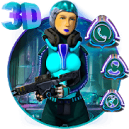 ikon 3D Warrior Girl Launcher Theme.