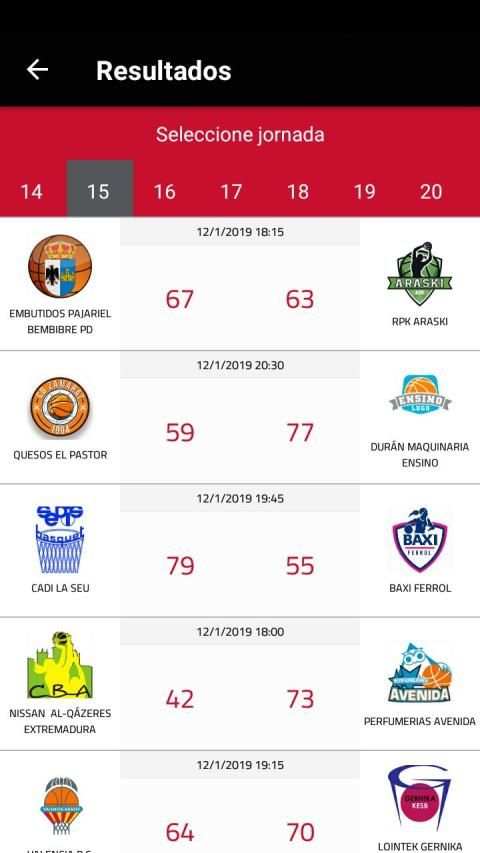 FEB Livescore screenshot 2