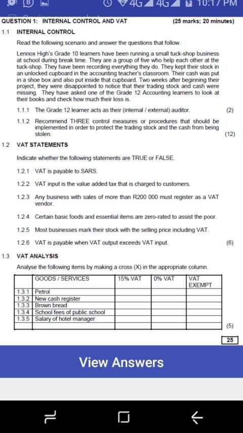 Grade 10 Accounting Mobile Application screenshot 2