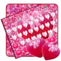 Glitter Pink Heart Keyboard Theme
