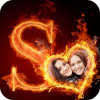 Fire Text Photo Frames