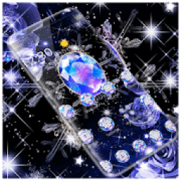ikon Blue Glitter Sparkling Diamond Theme