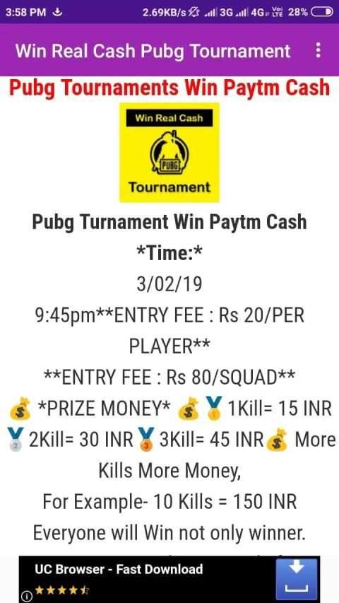 Pubg Tournaments Win Real Csh screenshot 4