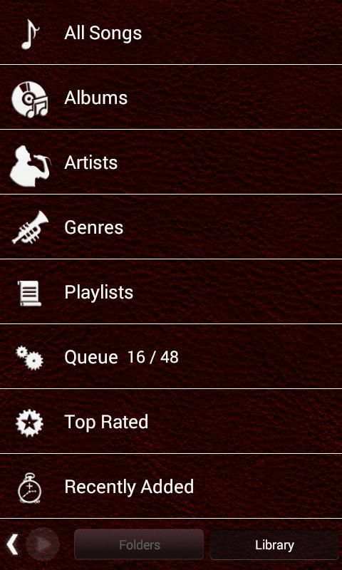 Poweramp Skin Red Dark Leather screenshot 3